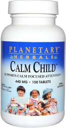 Calm Child, 440 mg, 150 Tablets by Planetary Herbals, 草藥，貓薄荷，檸檬香蜂蜜梅麗莎 HK 香港