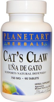 Cats Claw, Una de Gato, 750 mg, 90 Tablets by Planetary Herbals, 草藥，貓爪（ua de gato） HK 香港
