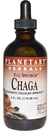 Full Spectrum, Chaga, 4 fl oz (118.28 mL) by Planetary Herbals, 補品，藥用蘑菇，chaga蘑菇 HK 香港