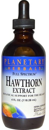 Full Spectrum, Hawthorn Extract, 4 fl oz (118.28 ml) by Planetary Herbals, 草藥，山楂 HK 香港