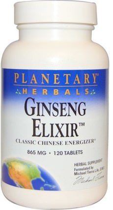 Ginseng Elixir, 865 mg, 120 Tablets by Planetary Herbals, 補品，適應原，能量 HK 香港