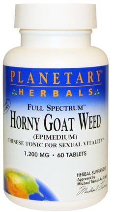 Horny Goat Weed, Full Spectrum, 1.200 mg, 60 Tablets by Planetary Herbals, 健康，男人，角質山羊雜草 HK 香港