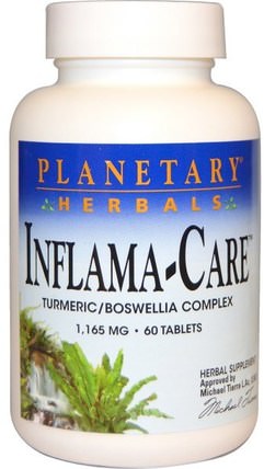 Inflama-Care, 1.165 mg, 60 Tablets by Planetary Herbals, 健康，炎症，延胡索，延胡索 HK 香港