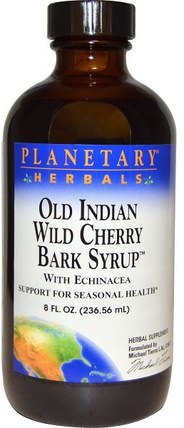Old Indian Wild Cherry Bark Syrup, 8 fl oz (236.56 ml) by Planetary Herbals, 草藥，野櫻桃樹皮 HK 香港