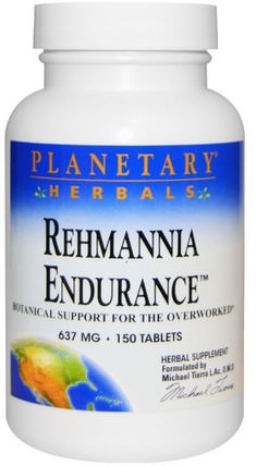 Rehmannia Endurance, 637 mg, 150 Tablets by Planetary Herbals, 草藥，生地黃 HK 香港
