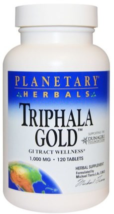 Triphala Gold, GI Tract Wellness, 1.000 mg, 120 Tablets by Planetary Herbals, 健康，排毒，triphala HK 香港