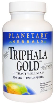 Triphala Gold, GI Tract Wellness, 550 mg, 120 Capsules by Planetary Herbals, 健康，排毒，triphala HK 香港