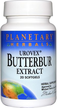 Urovex, Butterbur Extract, 20 Softgels by Planetary Herbals, 健康，過敏，蜂斗菜 HK 香港