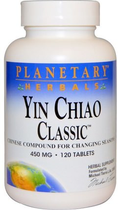 Yin Chiao Classic, 450 mg, 120 Tablets by Planetary Herbals, 草藥，土木香，陰椒 HK 香港