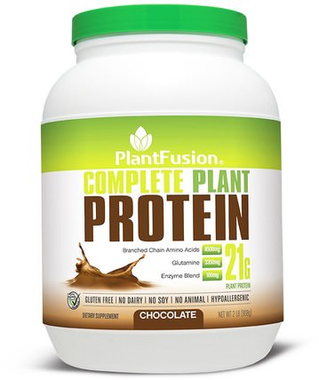 Complete Plant Protein, Chocolate, 2 lb (908 g) by PlantFusion, 補充劑，蛋白質 HK 香港