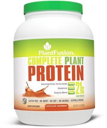 Complete Plant Protein, Chocolate Raspberry, 2 lbs (908 g) by PlantFusion, 補充劑，蛋白質 HK 香港