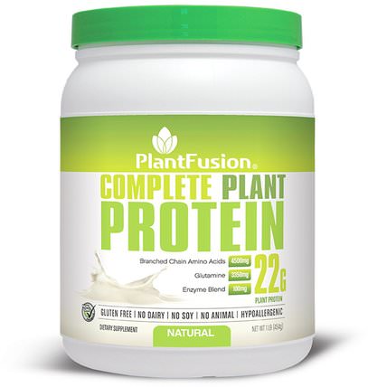 Complete Plant Protein, Natural, 1 lb (454 g) by PlantFusion, 補充劑，蛋白質 HK 香港
