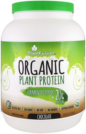 Organic Plant Protein, Chocolate, 2 lb (908 g) by PlantFusion, 運動，補品，蛋白質 HK 香港