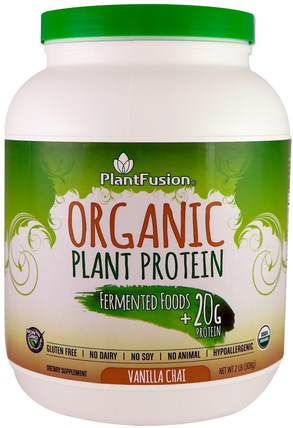 Organic Plant Protein, Vanilla Chai, 2 lb (908 g) by PlantFusion, 運動，補品，蛋白質 HK 香港