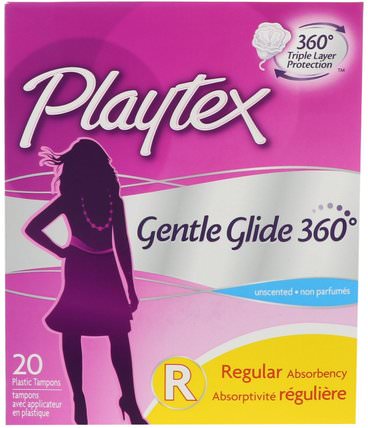 Gentle Glide 360, Regular, Unscented, 20 Tampons by Playtex, 健康，女性 HK 香港