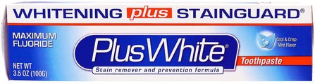 PlusWhite, Whitening Plus Stainguard Toothpaste, Cool & Crisp Mint Flavor, 3.5 oz (100 g) by Plus White, 洗澡，美容，牙膏 HK 香港