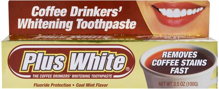The Coffee Drinkers Whitening Toothpaste, Cool Mint Flavor, 3.5 oz (100 g) by Plus White, 沐浴，美容，口腔牙齒護理，牙齒美白，牙膏 HK 香港