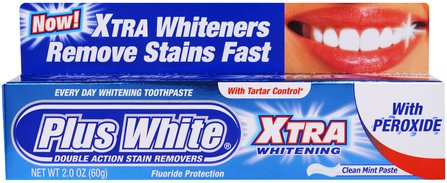 Xtra Whitening with Peroxide, Clean Mint Paste, 2.0 oz (60 g) by Plus White, 沐浴，美容，口腔牙齒護理，牙齒美白，牙膏 HK 香港