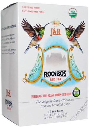 Pure Rooibos Red Tea, Caffeine Free, 40 Tea Bags, 3.53 oz (100 g) by Port Trading Co., 食物，涼茶，如意寶茶 HK 香港