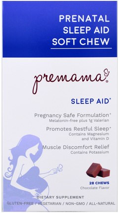 Prenatal Sleep Aid, Soft Chew, Chocolate, 28 Chews by Premama, 補充，睡眠，懷孕 HK 香港