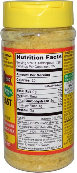 健康 - Bragg, Premium Nutritional Yeast Seasoning, 4.5 oz (127 g)