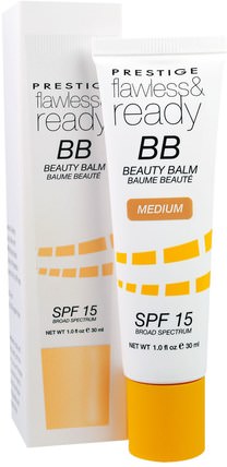 Flawless & Ready BB Beauty Balm, SPF 15, Medium, 1.0 fl oz (30 ml) by Prestige Cosmetics, 美容，面部護理，spf面部護理 HK 香港