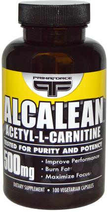 Alcalean, Acetyl-L-Carnitine, 500 mg, 100 Veggie Caps by Primaforce, 補充劑，氨基酸，左旋肉鹼，乙酰左旋肉鹼 HK 香港