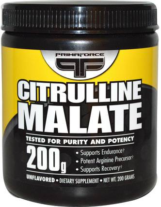 Citrulline Malate, Unflavored, 200 g by Primaforce, 補充劑，氨基酸，瓜氨酸，運動，肌肉 HK 香港