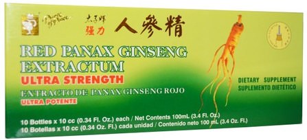 Red Panax Ginseng Extractum, Ultra Strength, 10 Bottles, 0.34 fl oz (10 cc) Each by Prince of Peace, 補充劑，adaptogen，感冒和病毒，人參三七 HK 香港
