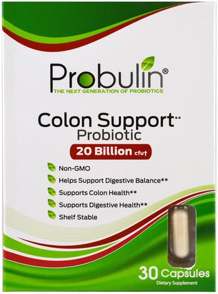 Colon Support, Probiotic, 30 Capsules by Probulin, 補充劑，益生菌 HK 香港