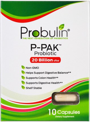 P-Pak, Probiotic, 10 Capsules by Probulin, 補充劑，益生菌 HK 香港