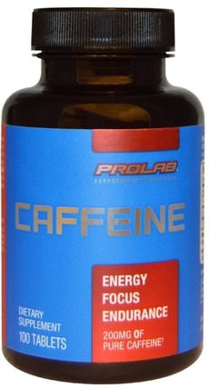Caffeine, 200 mg, 100 Tablets by ProLab, 健康，精力 HK 香港