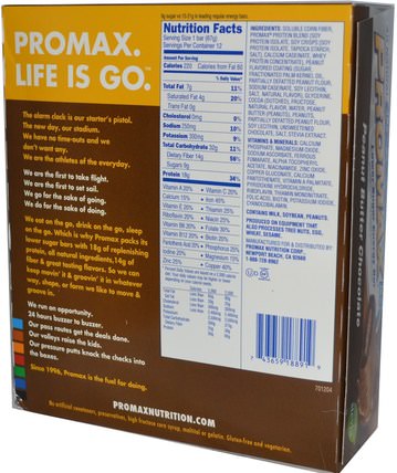 Promax LS, Lower Sugar Energy Bar, Peanut Butter Chocolate, 12 Bars, 2.36 oz (67 g) Each by Promax Nutrition, 運動，蛋白質棒，代餐奶昔 HK 香港