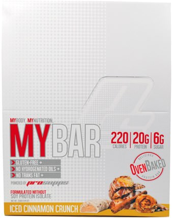 My Bar, Iced Cinnamon Crunch, 12 Bars, (11.64 oz) 330 g by ProSupps, 運動，蛋白質棒，小吃，健康零食 HK 香港