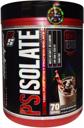PSIsolate, 100% Pure Whey Protein Isolate, Cookies & Cream, 4 lbs (1820 g) by ProSupps, 補充劑，乳清蛋白，鍛煉 HK 香港