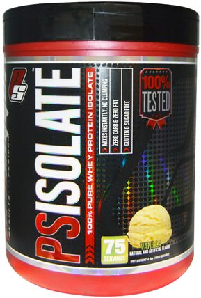 PSIsolate, 100% Pure Whey Protein Isolate, Vanilla, 4 lbs (1800 g) by ProSupps, 補充劑，乳清蛋白，鍛煉 HK 香港