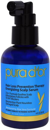 Hair Loss Prevention Therapy Energizing Scalp Serum, 4 fl oz (120 ml) by Pura Dor, 洗澡，美容，頭髮，頭皮，頭髮稀疏和再生 HK 香港