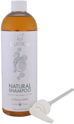 Natural Shampoo, Citrus & Mint, 16 fl oz (473 ml) by Puracy, 洗澡，美容，頭髮，頭皮，洗髮水，護髮素 HK 香港