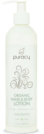Organic Hand & Body Lotion, Fragrance Free, 12 fl oz (355 ml) by Puracy, 洗澡，美容，潤膚露 HK 香港