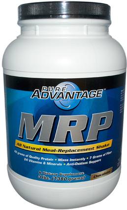 MRP, Meal Replacement Shake, Chocolate, 3 lbs (1380 g) by Pure Advantage, 補充劑，代餐奶昔 HK 香港