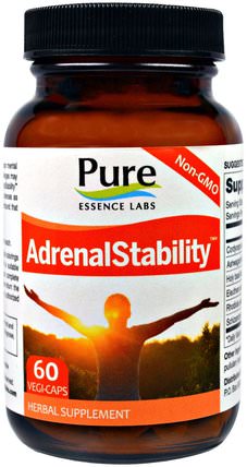 AdrenalEssence, 60 Veggie Caps by Pure Essence, 補品，腎上腺，健康 HK 香港
