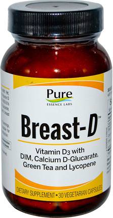 Breast-D, 30 Veggie Caps by Pure Essence, 維生素，維生素D3，健康，女性 HK 香港