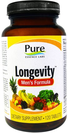 Longevity, Mens Formula, 120 Tablets by Pure Essence, 維生素，男性多種維生素，抗衰老 HK 香港