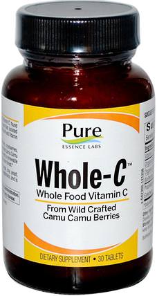 Whole C, Whole Food Vitamin C, 30 Tablets by Pure Essence, 維生素，維生素C，維生素C全食物 HK 香港