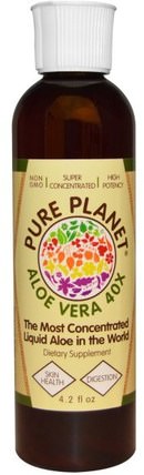 Aloe Vera 40x, 4.2 fl oz by Pure Planet, 補充劑，蘆薈，蘆薈液 HK 香港