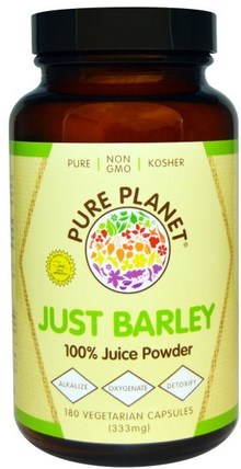 Just Barley, 333 mg, 180 Veggie Caps by Pure Planet, 補品，超級食品，大麥草 HK 香港