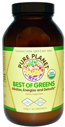 Organic Best of Greens, 150 g by Pure Planet, 補品，超級食品，綠色蔬菜 HK 香港