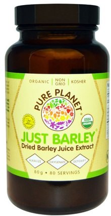 Organic Just Barley, 80 g by Pure Planet, 補品，超級食品，大麥草 HK 香港