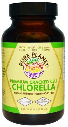 Premium Cracked Cell Chlorella, 200 mg, 600 Tablets by Pure Planet, 補品，超級食品，小球藻 HK 香港