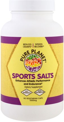 Sports Salts, 1000 mg, 90 Veggie Caps by Pure Planet, 運動，電解質飲料補給，礦物質 HK 香港